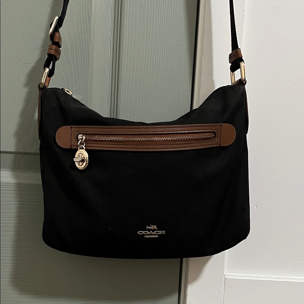 Coach Black and Tan Shoulder Bag